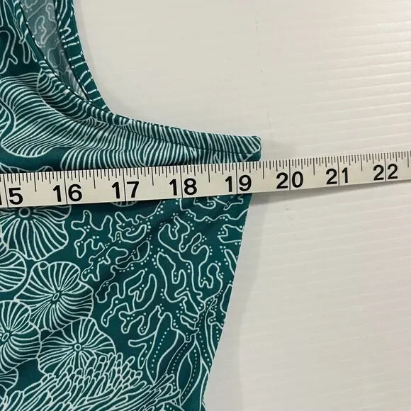 Tommy Bahama Golf Active Top L Green Floral 1/4 Zip Stretch Performance Casual - Picture 5 of 7